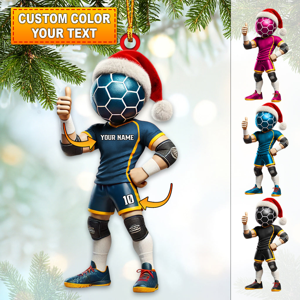Blisscorners Custom Name and Number Soccer Ornament, Christmas Gift Decoration2D Flat LM2111