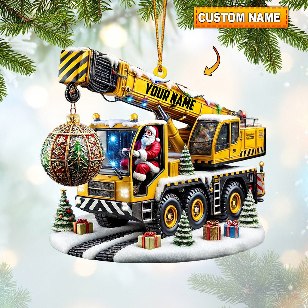 Blisscorners Crane Santa Christmas Ornament, Personalized Ornament2D Flat LM2211
