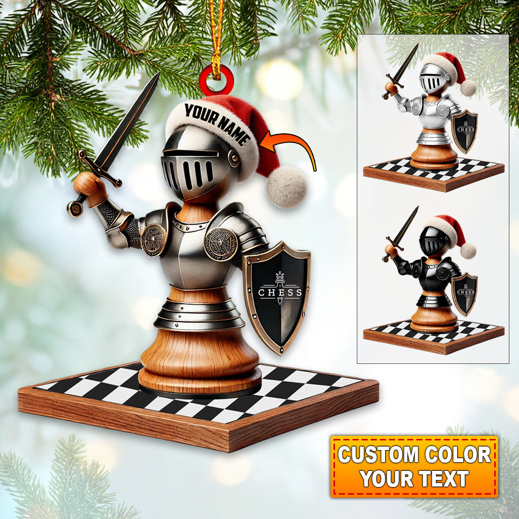 Blisscorners Custom Name Chess Ornament, Chess Lover Christmas Gift2D Flat LM2211