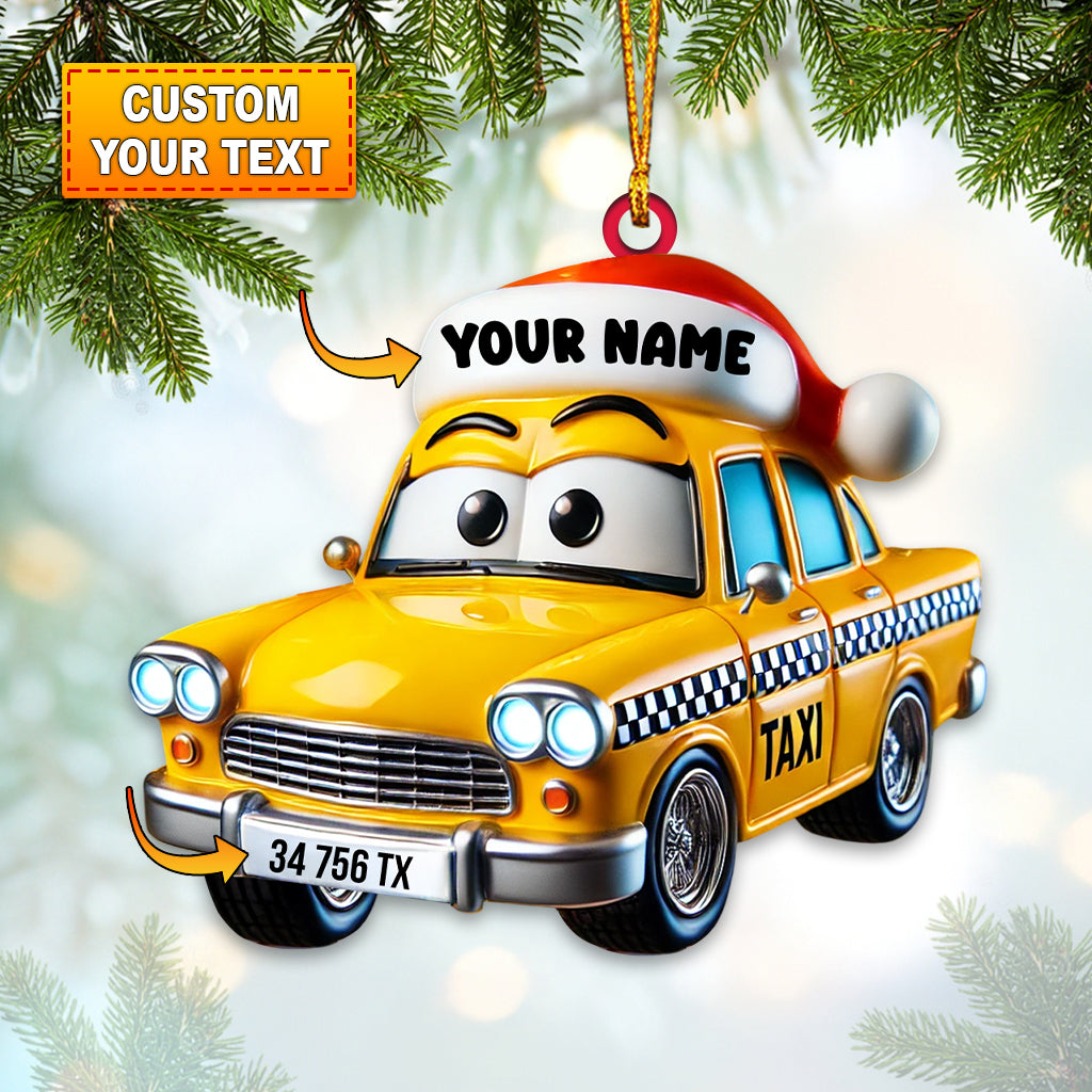 Blisscorners Taxi Driver Christmas Ornament, Personalized Ornament2D Flat LM2211