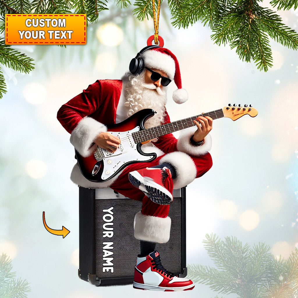 Blisscorners Santa Street Musician Home Decor Christmas Ornament, Personalized Ornament2D Flat LM2211