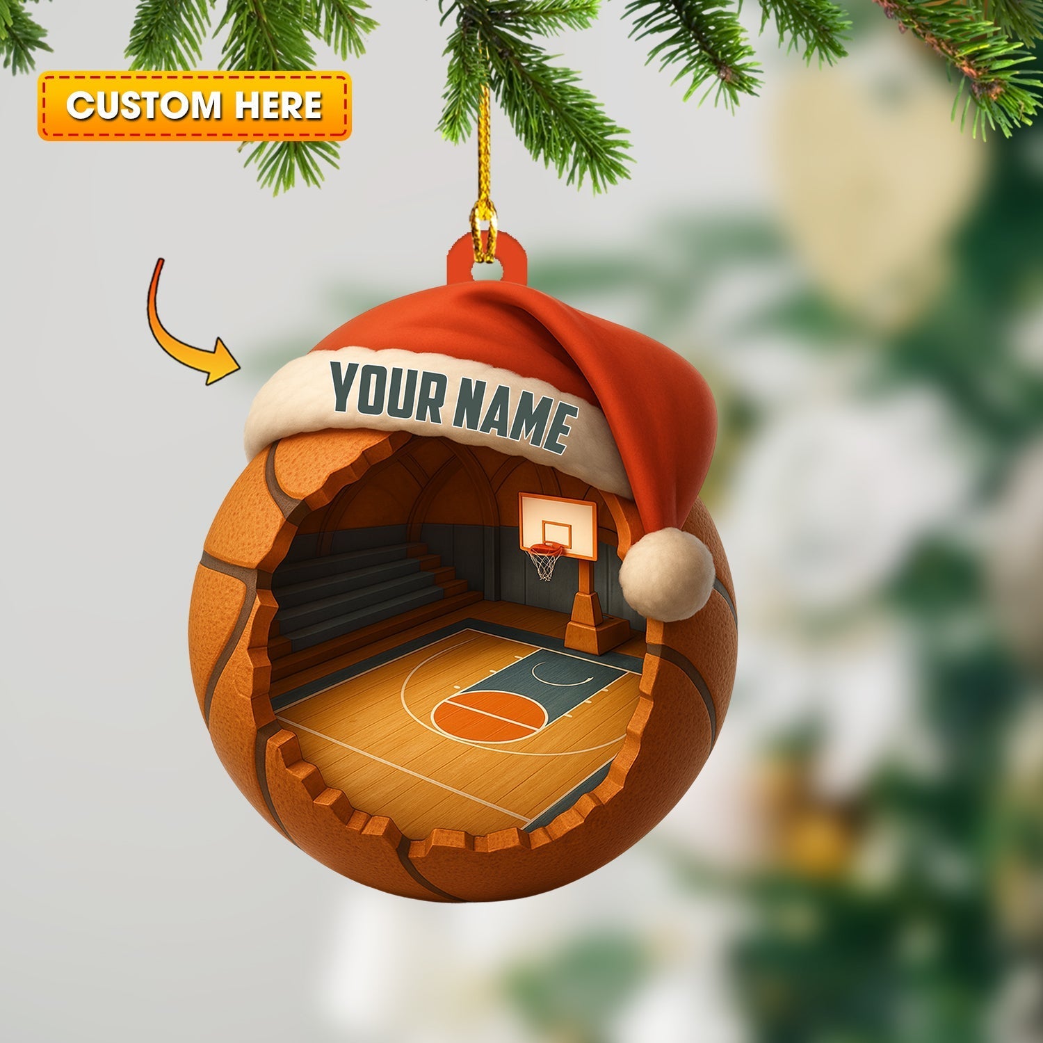 Blisscorners Christmas Basketball Lover, Home Decor, Christmas Ornament, Personalized Ornament2D Flat LM2111