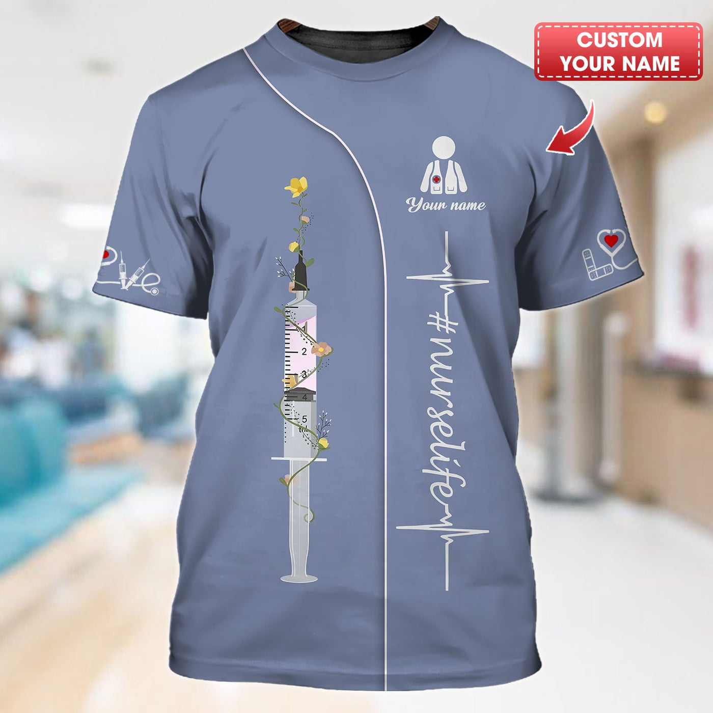 Blisscorners Personalized Nurse Shirt - Dedication in Every Stitch