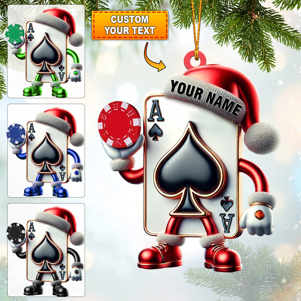 Blisscorners Poker Home Decor Christmas Ornament, Personalized Ornament2D Flat LM2211