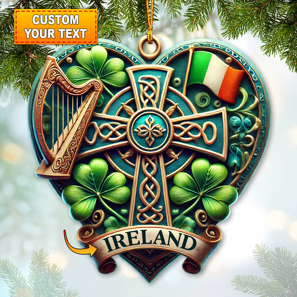 Blisscorners Custom Ornament, Clover Heart Ornament, Christmas Decor2D Flat LM2211