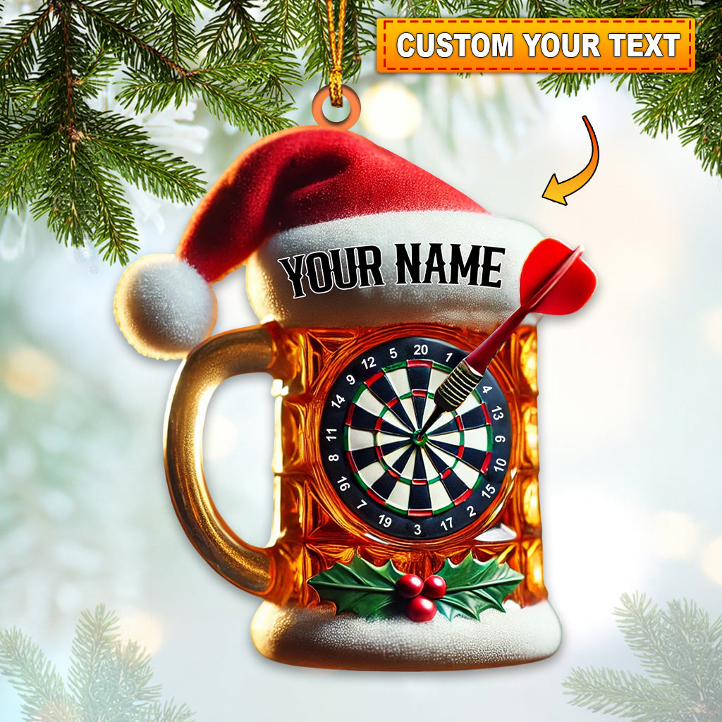 Blisscorners Custom Name Dart Santa Ornament, Christmas Gift2D Flat LM2111