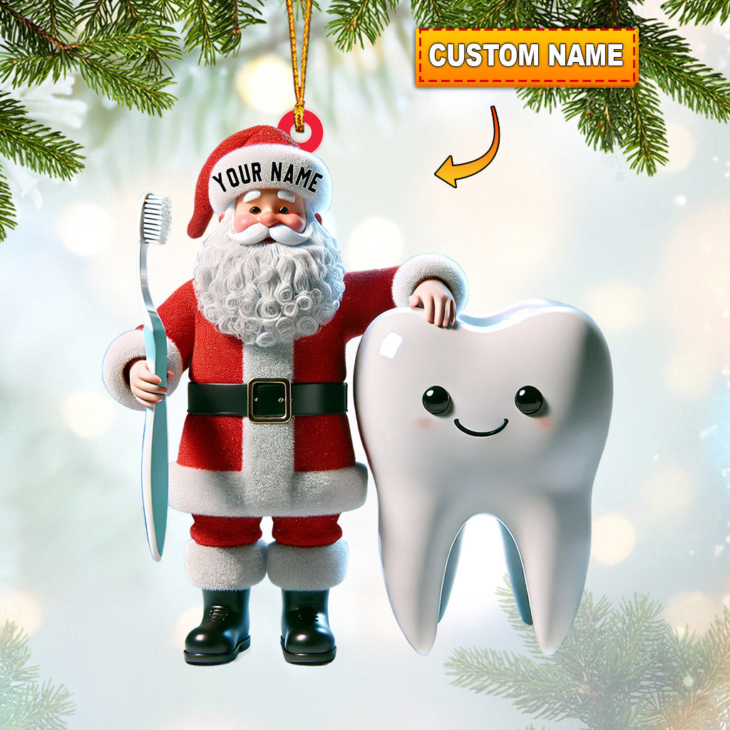Blisscorners Santa Dentist Christmas Home Decor Christmas Ornament, Personalized Ornament2D Flat LM2211
