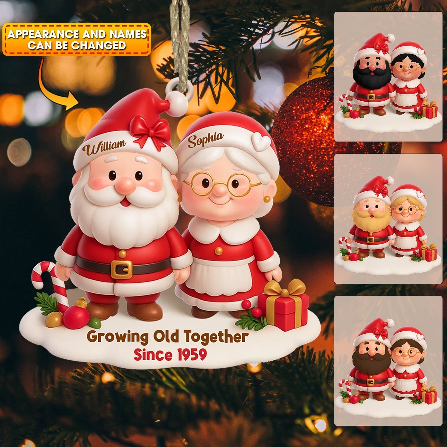Blisscorners Growing Old Together Christmas, Home Decor, Christmas Ornament, Personalized Ornaments2D Flat LM2111