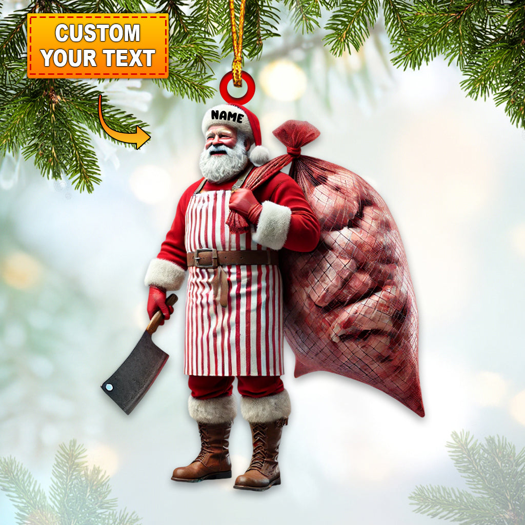 Blisscorners Santa Butcher Christmas Home Decor Christmas Ornament, Personalized Ornament2D Flat LM2211