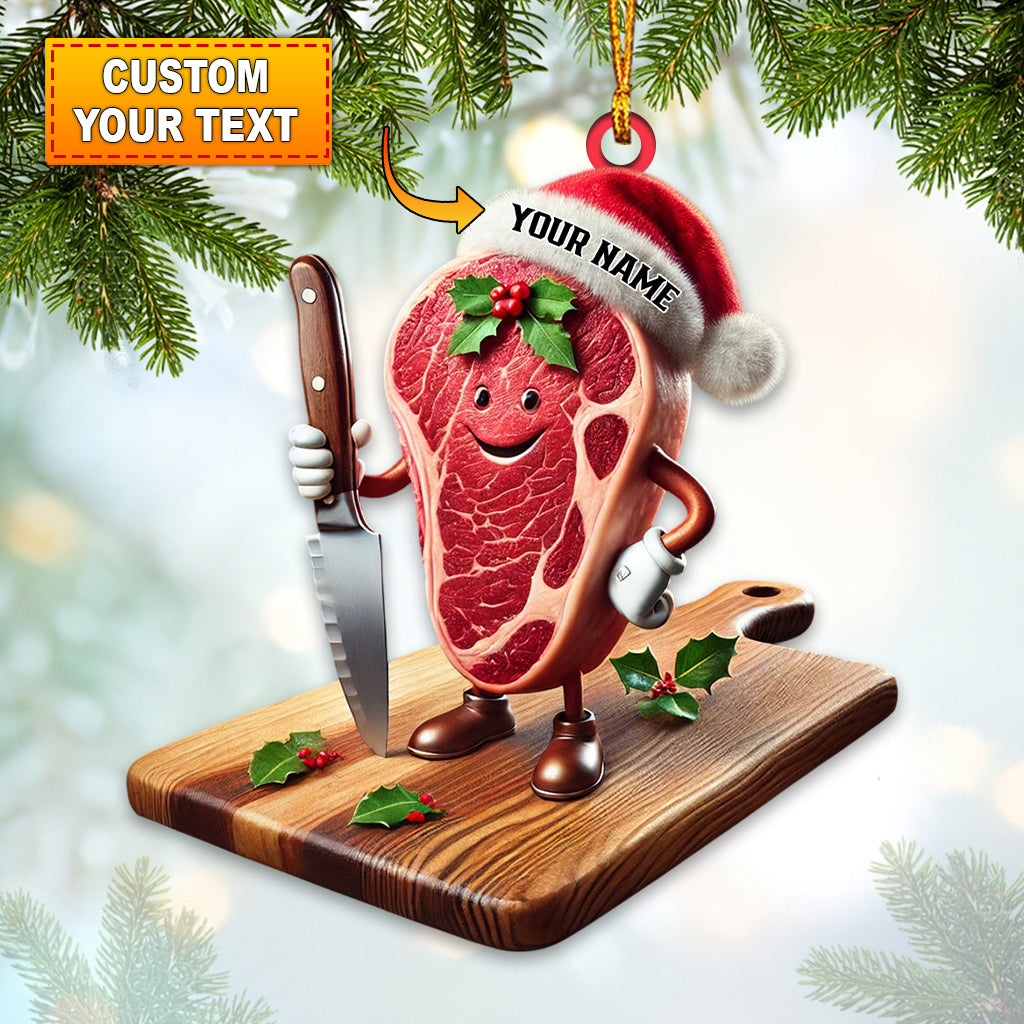 Blisscorners Beef Home Decor Christmas Ornament, Personalized Ornament2D Flat LM2211