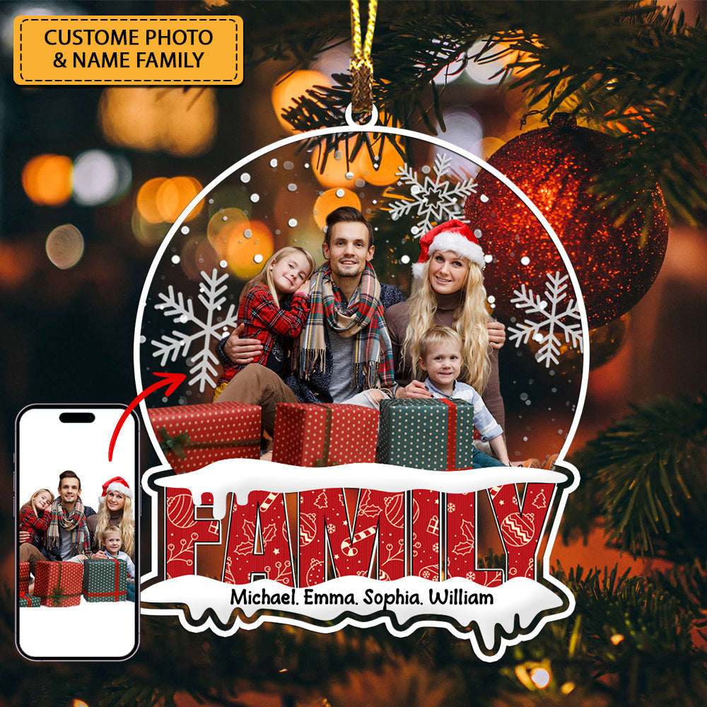 Blisscorners Family Christmas Ornament - Custom Photo, Personalized Acrylic Ornament - Gift For Christmas, Family Gift2D Flat LM2111