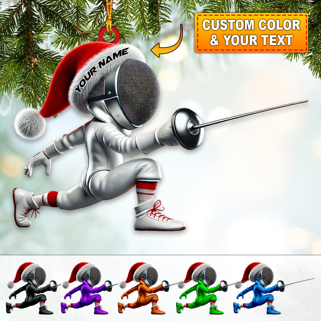Blisscorners Custom Name Fencing Ornament, Fencing Lover Christmas Gift2D Flat LM2111