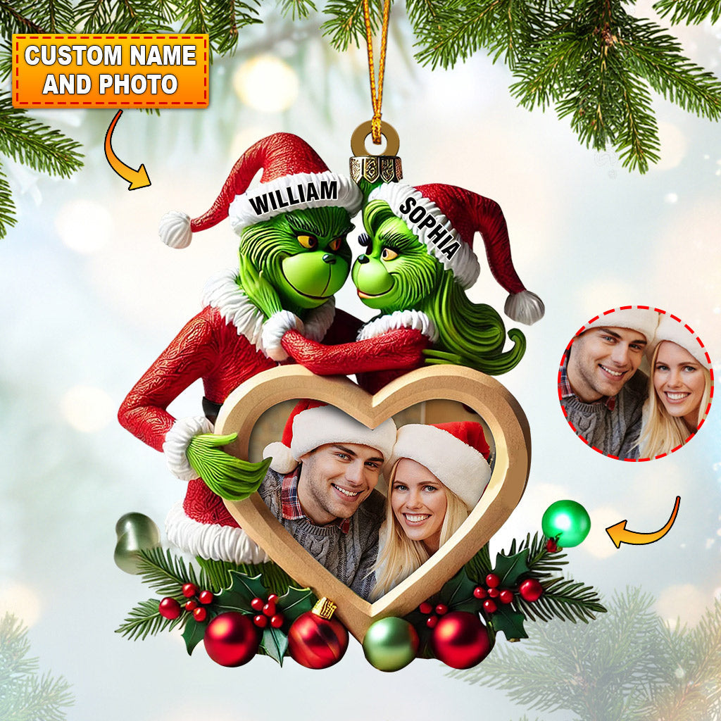 Blisscorners Heart Photo Couple ELF Home Decor Christmas Ornament, Personalized Ornament2D Flat LM2211