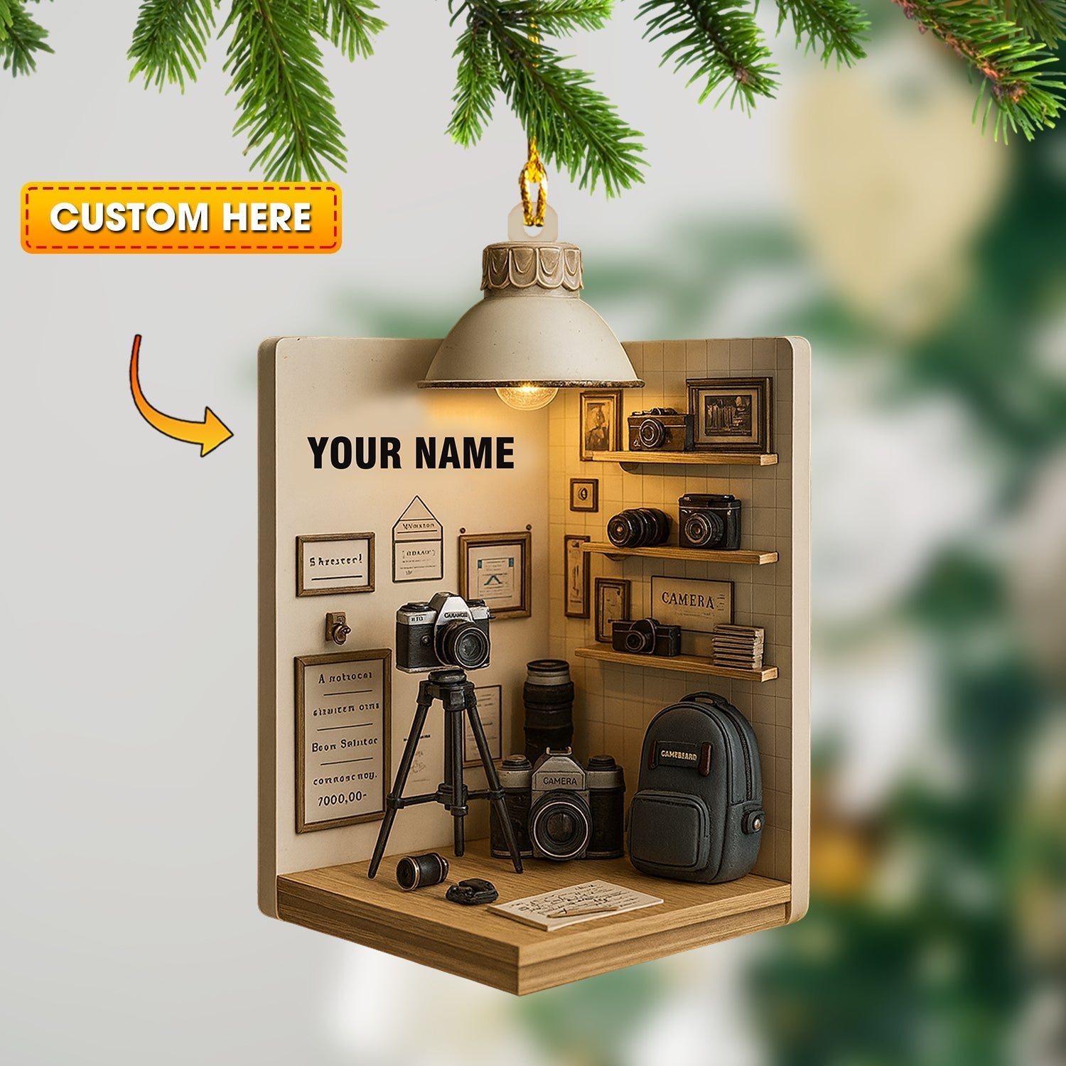 Blisscorners Photographer Corner, Home Decor, Christmas Ornament, Personalized Ornament2D Flat LM2111