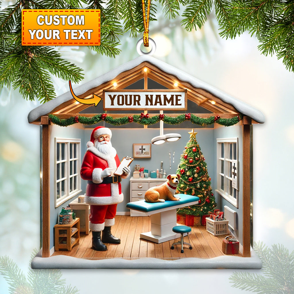 Blisscorners Pet Shop Santa Christmas Ornament, Personalized Ornament2D Flat LM2211