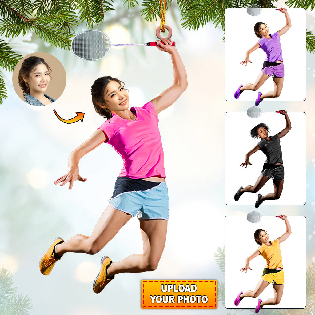 Blisscorners Badminton Player Christmas Home Decor Christmas Ornament, Personalized Ornament2D Flat LM2211