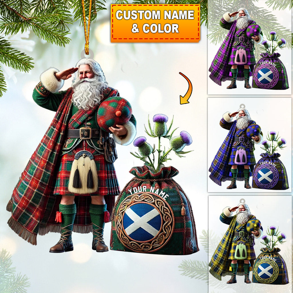 Blisscorners Scottish Cartoon Christmas Home Decor Christmas Ornament, Personalized Ornament2D Flat LM2211