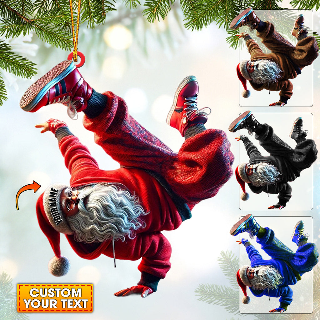 Blisscorners Break Dance Santa Home Decor Christmas Ornament, Personalized Ornament2D Flat LM2211
