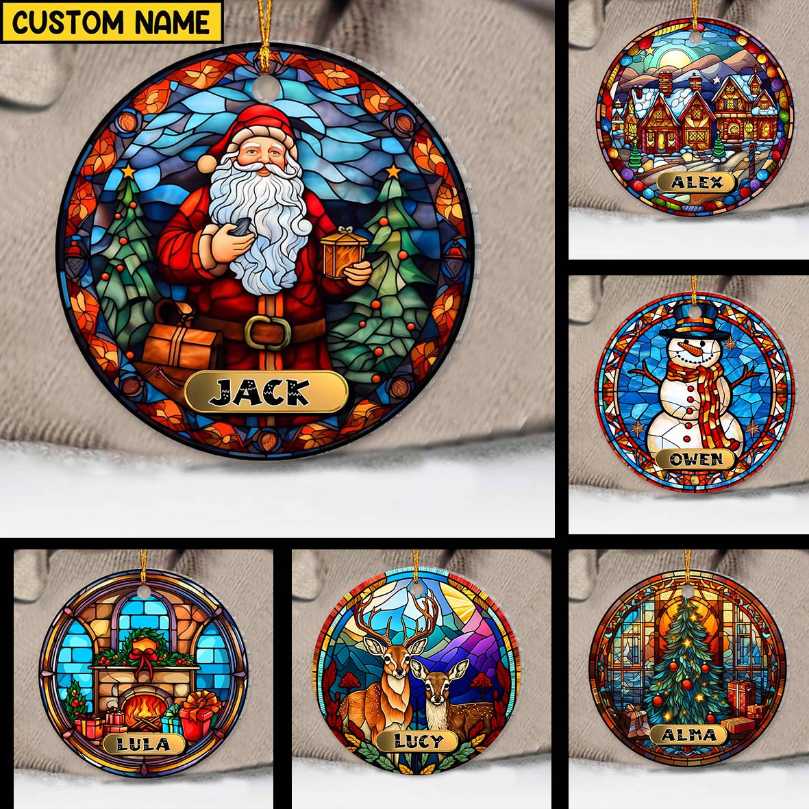 Blisscorners Custom Ornament, Christmas Background Vibe Ornament, Christmas Decor2D Flat LM2211