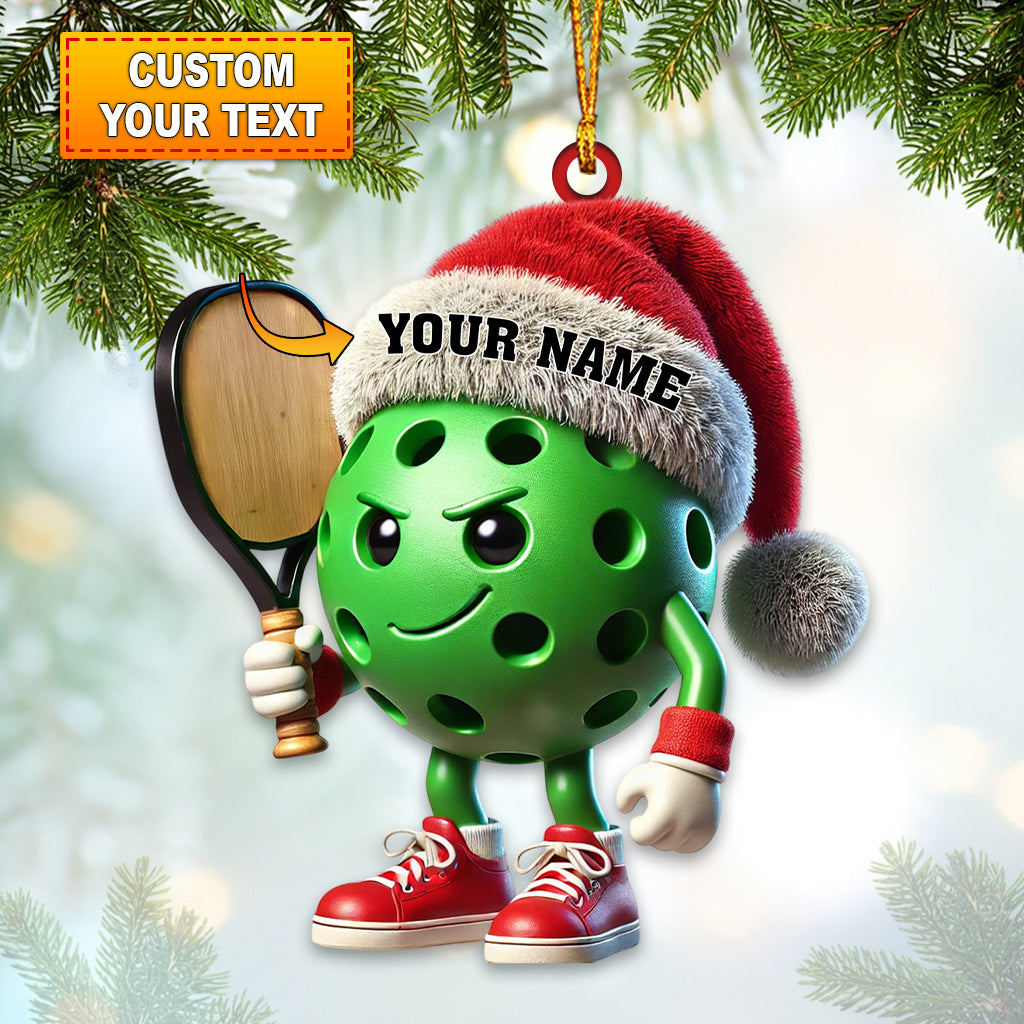 Blisscorners Custom Name Pickle Ball Ornament, Christmas Gift Decoration482D Flat LM2111