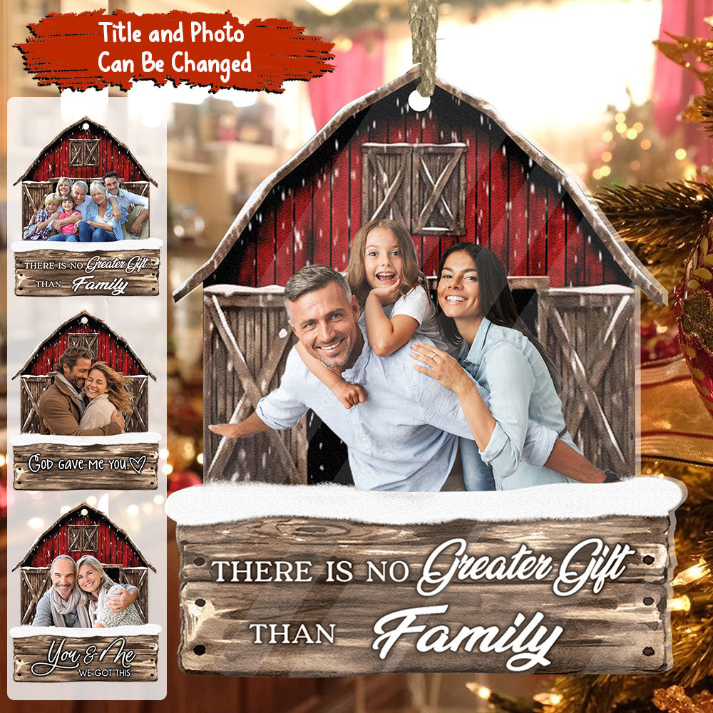 Blisscorners Christmas Gift, Custom Photo And Quote - Personalized Acrylic Ornament - Gift For Christmas, Family Gift2D Flat LM2111
