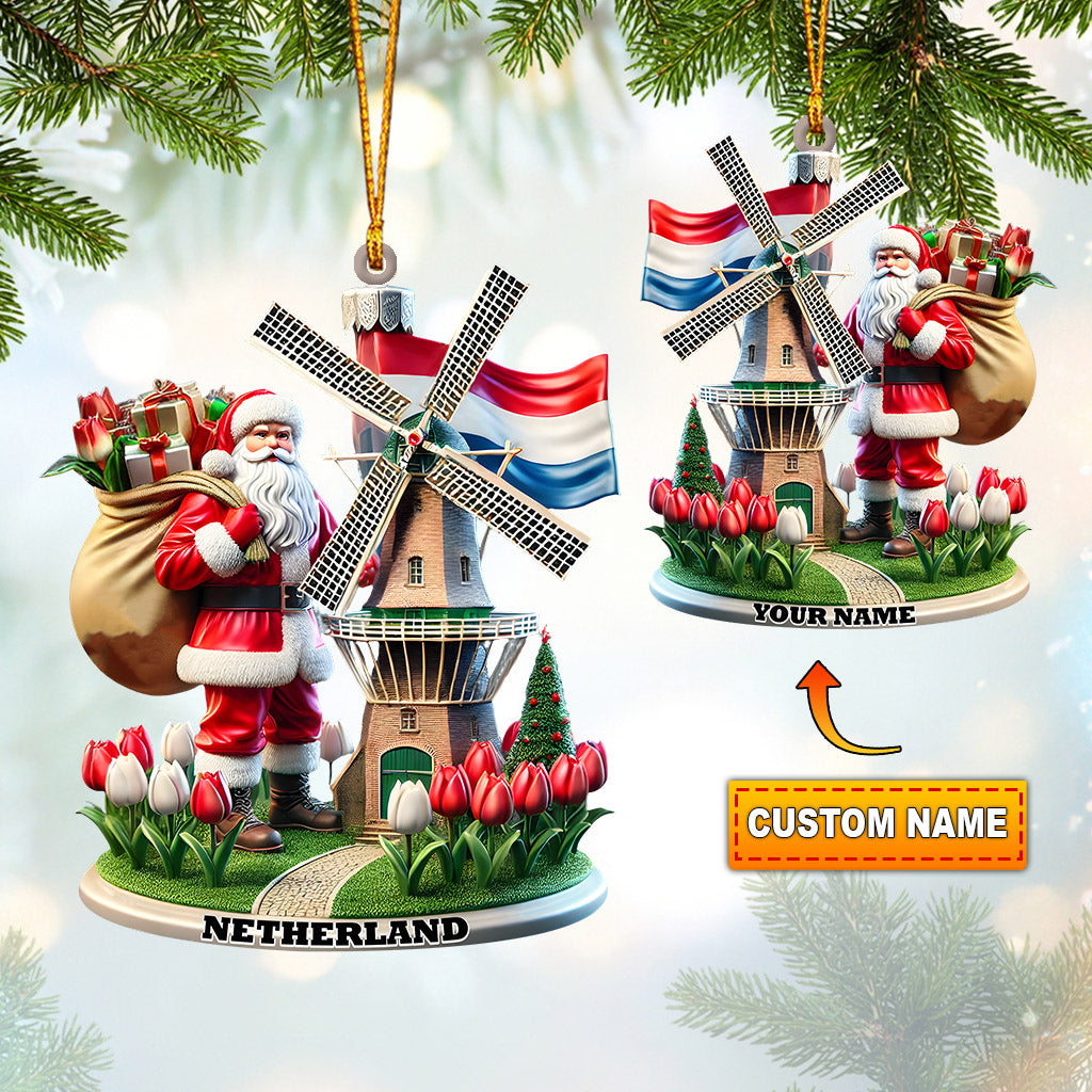 Blisscorners Santa Netherlands Christmas Ornament, Personalized Ornament2D Flat LM2211