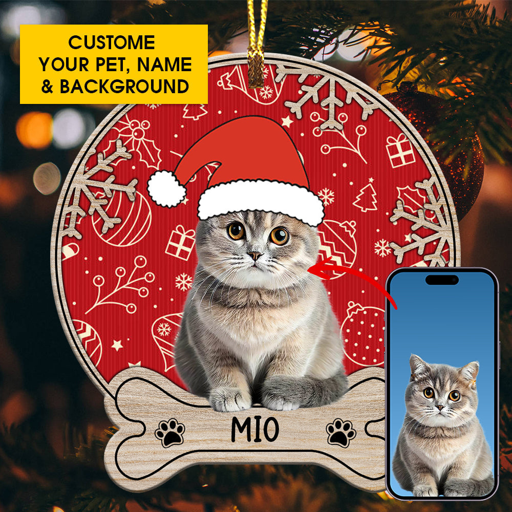 Blisscorners Cute Pet Photo  - Custom Photo And Name, Personalized Acrylic Ornament - Gift For Pet Lover2D Flat LM2111
