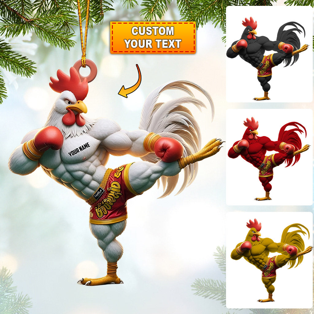 Blisscorners Chicken Muay Thai Christmas Ornament, Personalized Ornament2D Flat LM2211