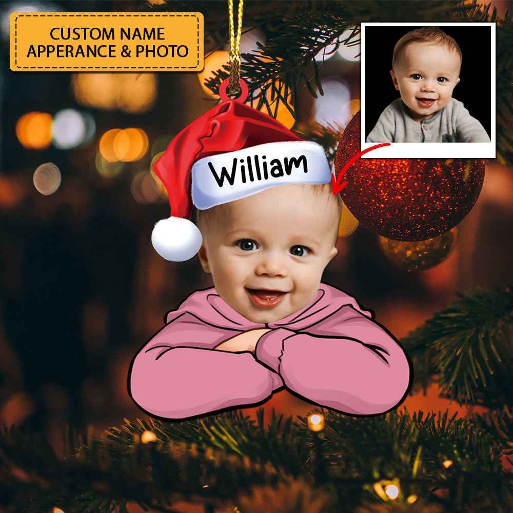 Blisscorners Custom Photo And Name For Christmas - Personalized Acrylic Ornament, Xmas Gift For Friends And Family2D Flat LM2111