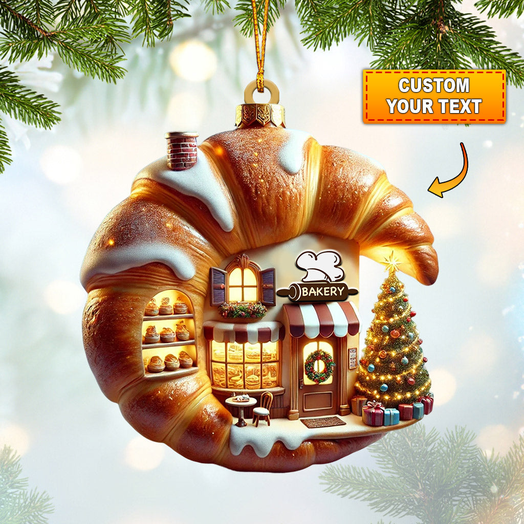 Blisscorners Croissant Shop Home Decor Christmas Ornament, Personalized Ornament2D Flat LM2211