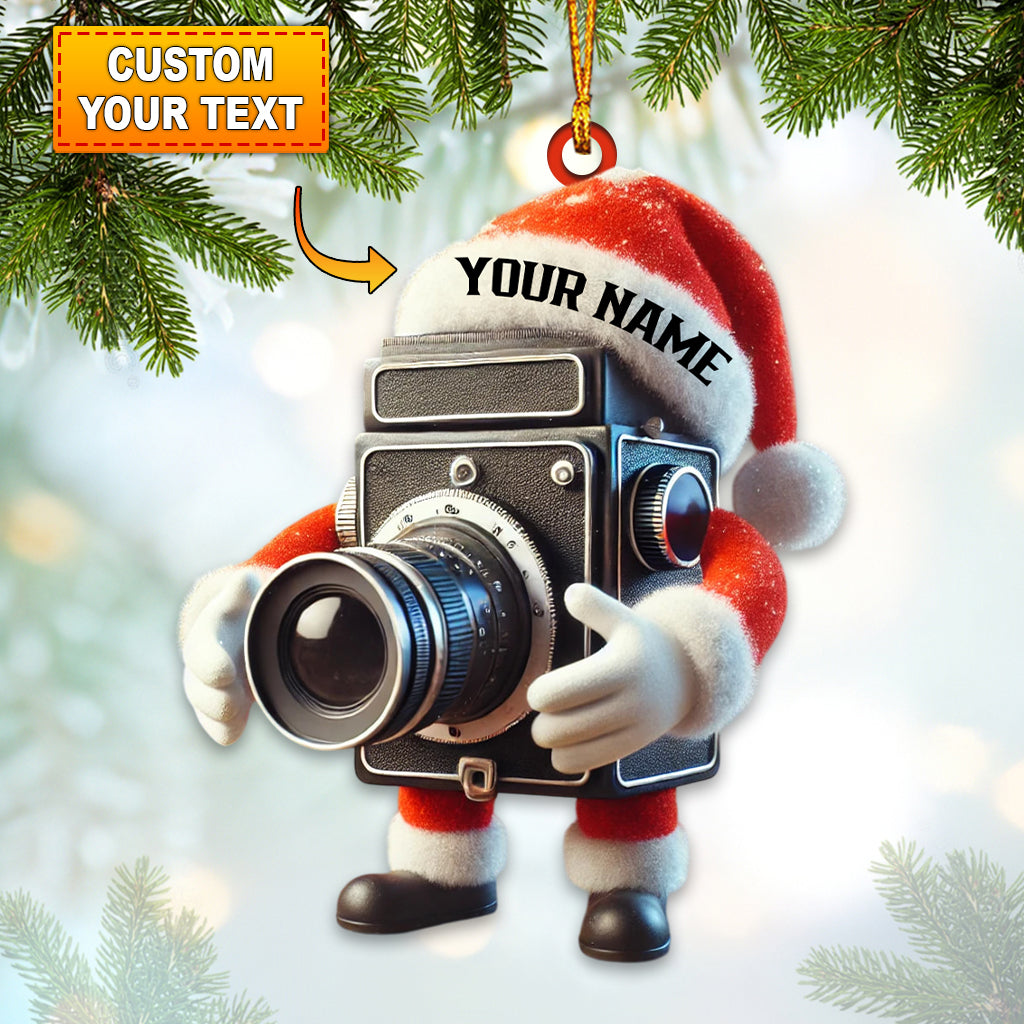 Blisscorners Santa Photographer Lover Christmas Home Decor Christmas Ornament, Personalized Ornament2D Flat LM2211