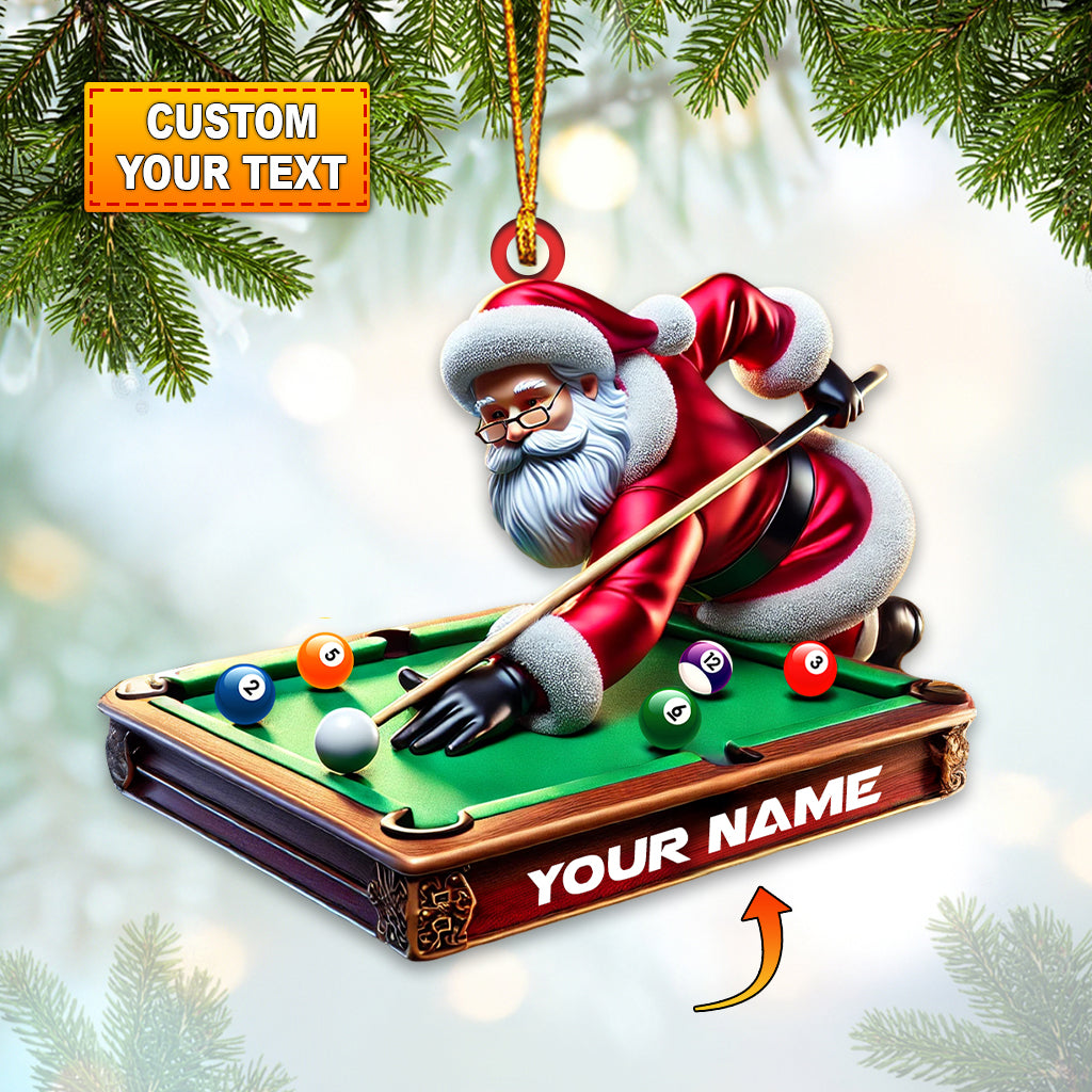 Blisscorners Custom Billiard And Santa Ornament, Personalized Ornament2D Flat LM2211