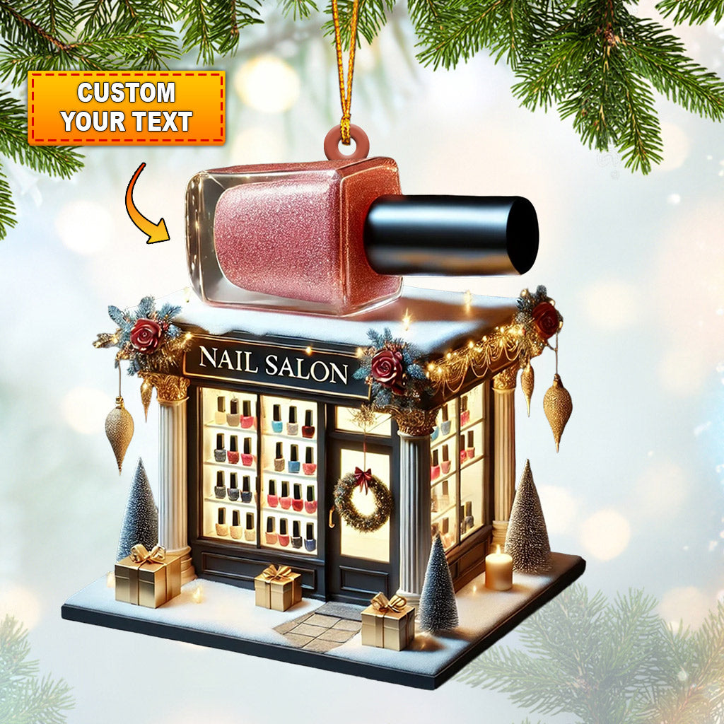 Blisscorners Nail Salon Christmas Ornament, Personalized Ornament2D Flat LM2211