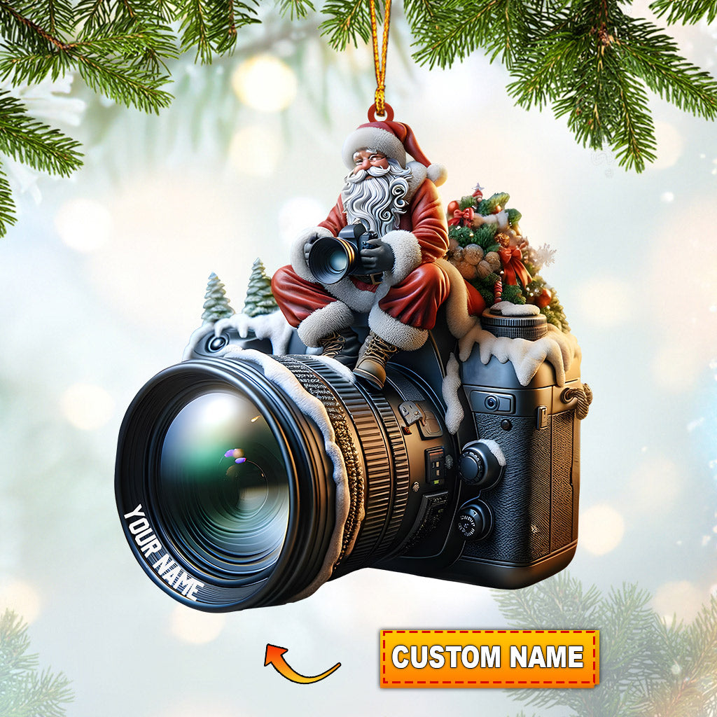 Blisscorners Santa Photographer Home Decor Christmas Ornament, Personalized Ornament82D Flat LM2211