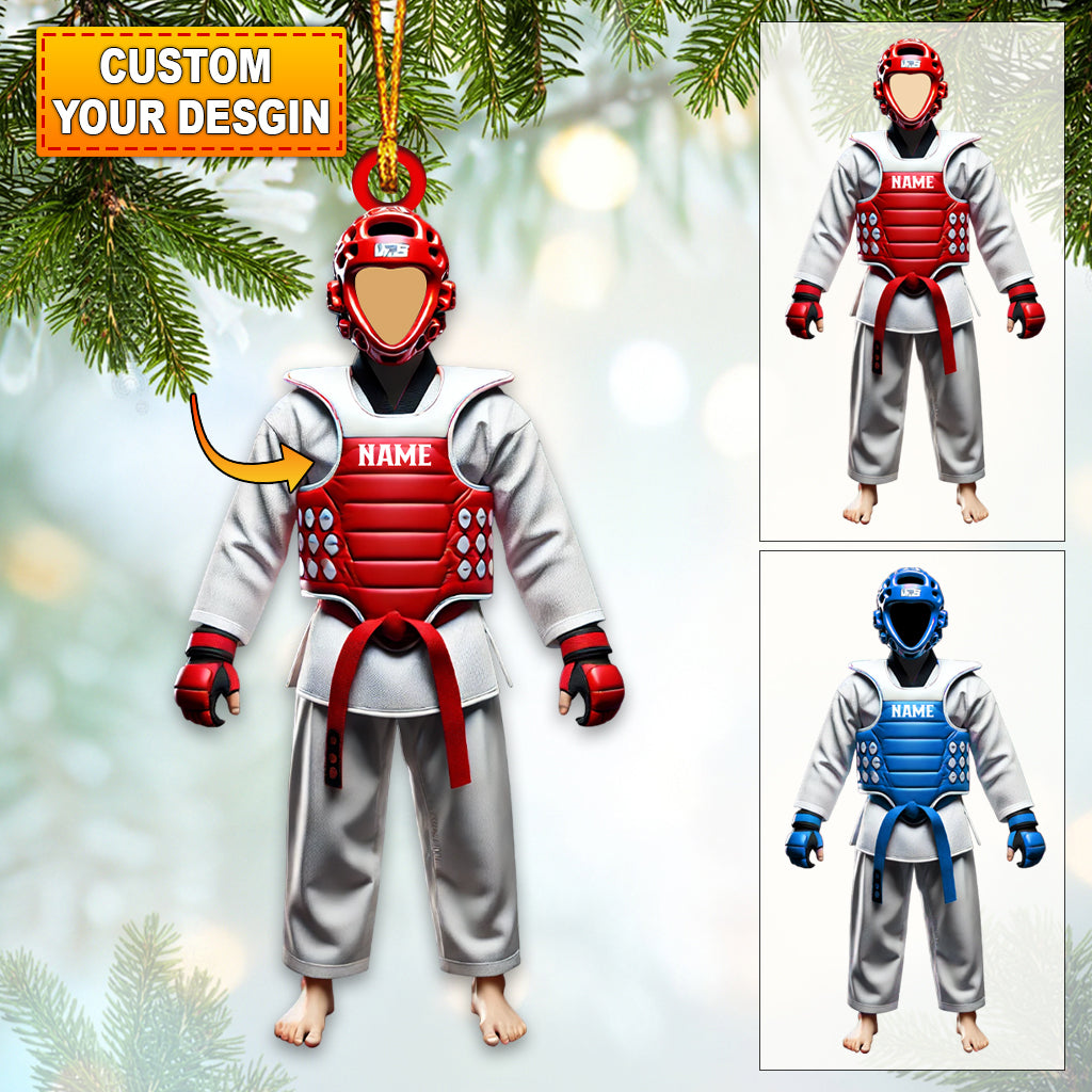Blisscorners Custom Name Taekwondo Ornament, Taekwondo Christmas Gift2D Flat LM2111