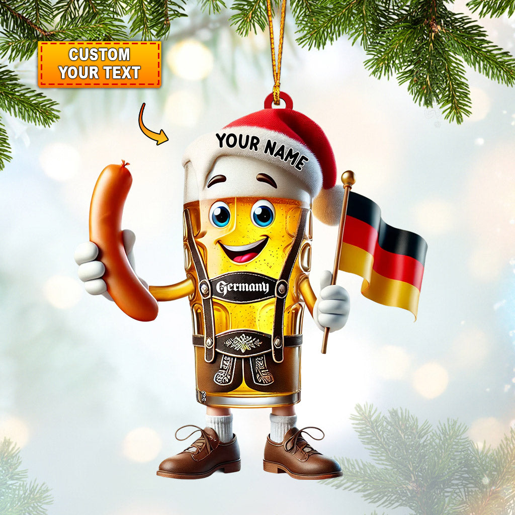 Blisscorners Christmas Beer Home Decor Christmas Ornament, Personalized Ornament2D Flat LM2211