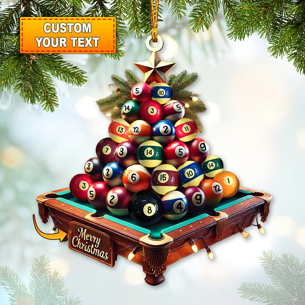Blisscorners Custom Name Billiard Ornament, Billiard Lover Christmas Gift5952D Flat LM2111