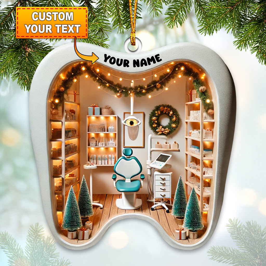 Blisscorners Custom Name Dentist Ornament, Dentist Christmas Gifts2D Flat LM2211