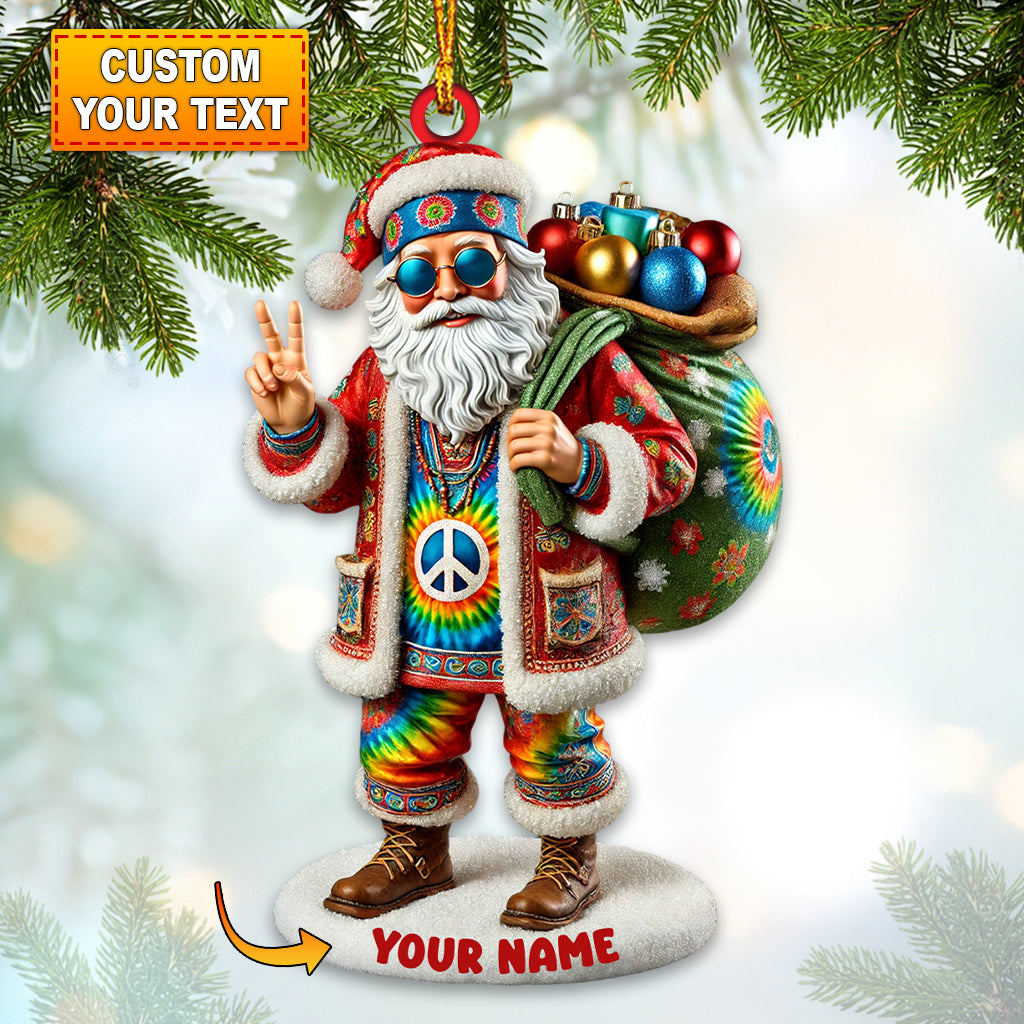 Blisscorners Hippie Santa Christmas Ornament, Personalized Ornament2D Flat LM2211