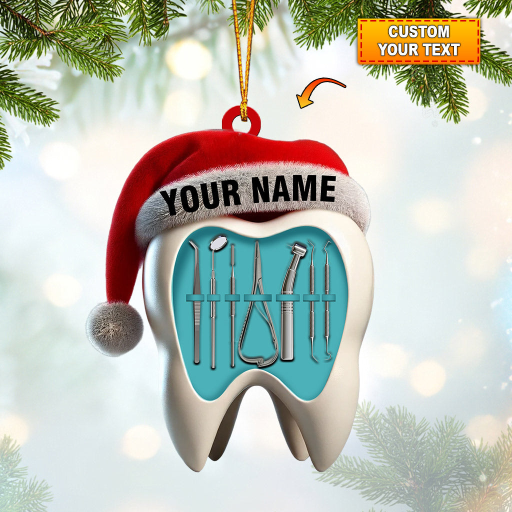 Blisscorners Dentist Christmas Home Decor Christmas Ornament, Personalized Ornament2D Flat LM2211