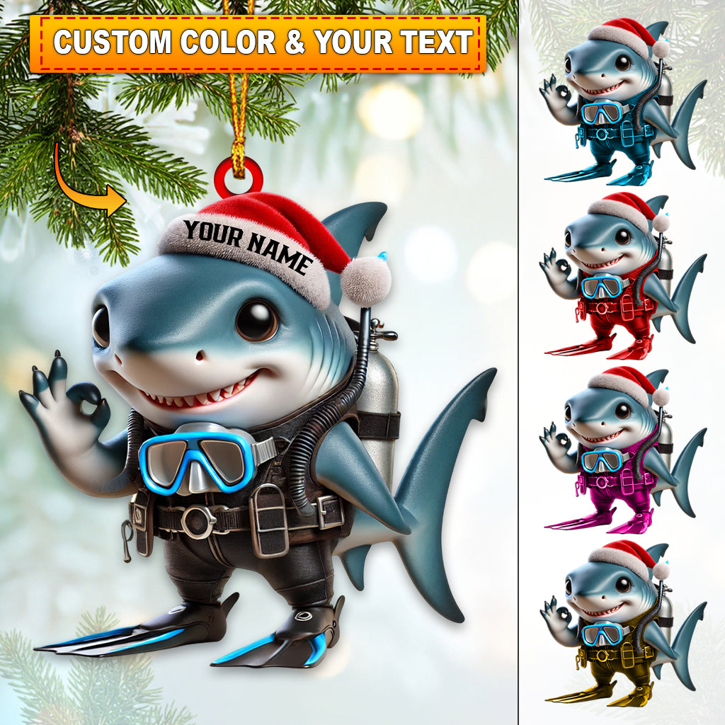 Blisscorners Shark King Home Decor Christmas Ornament, Personalized Ornament2D Flat LM2211