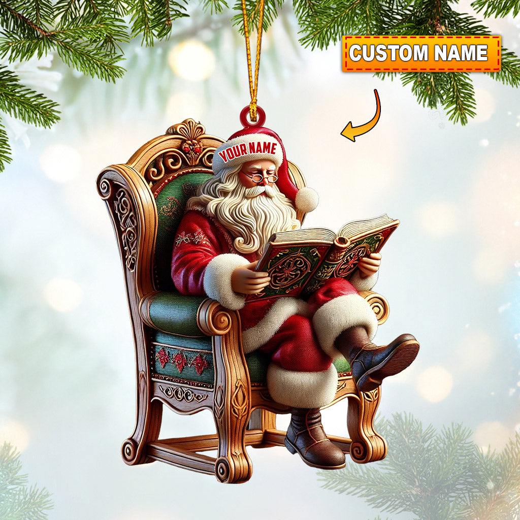 Blisscorners Santa Reading Book Christmas Ornament, Personalized Ornament2D Flat LM2211