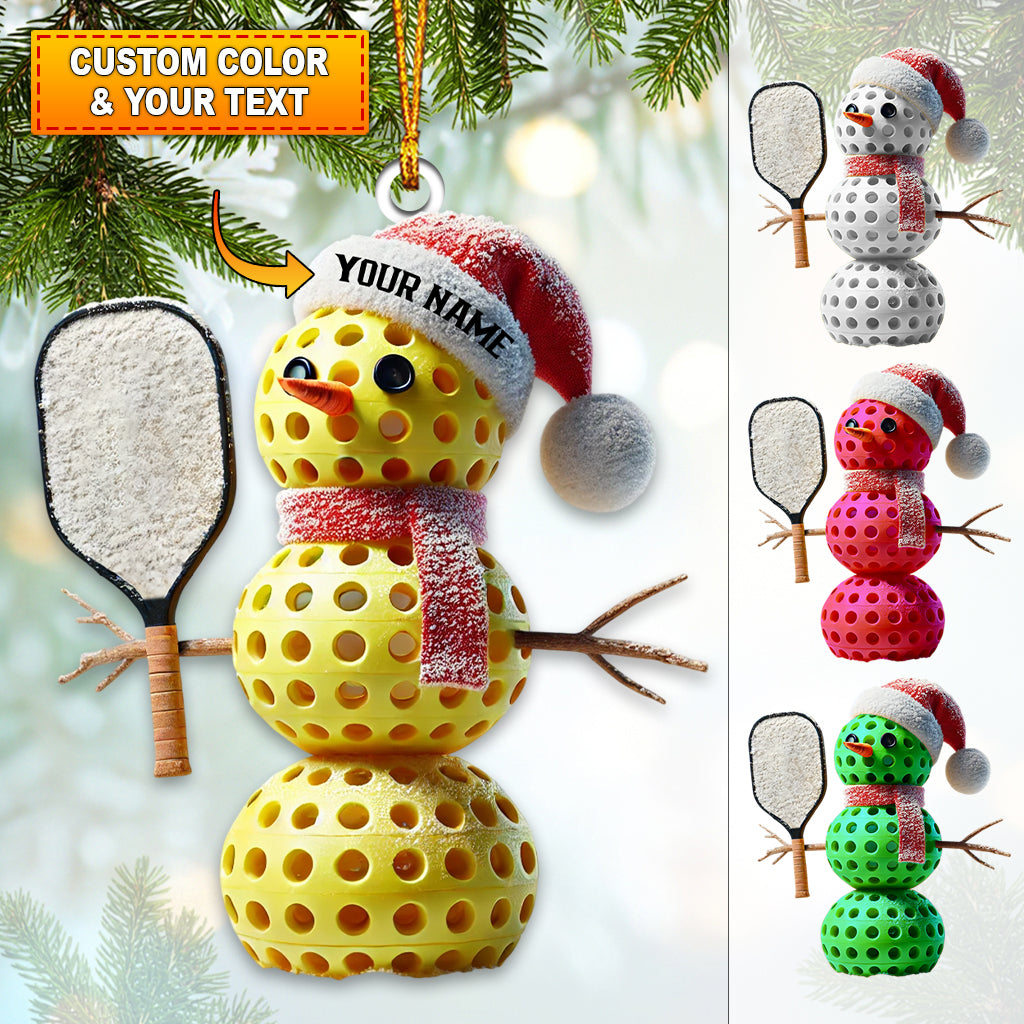 Blisscorners Custom Name Pickle Ball Ornament, Christmas Gift Decoration2D Flat LM2111