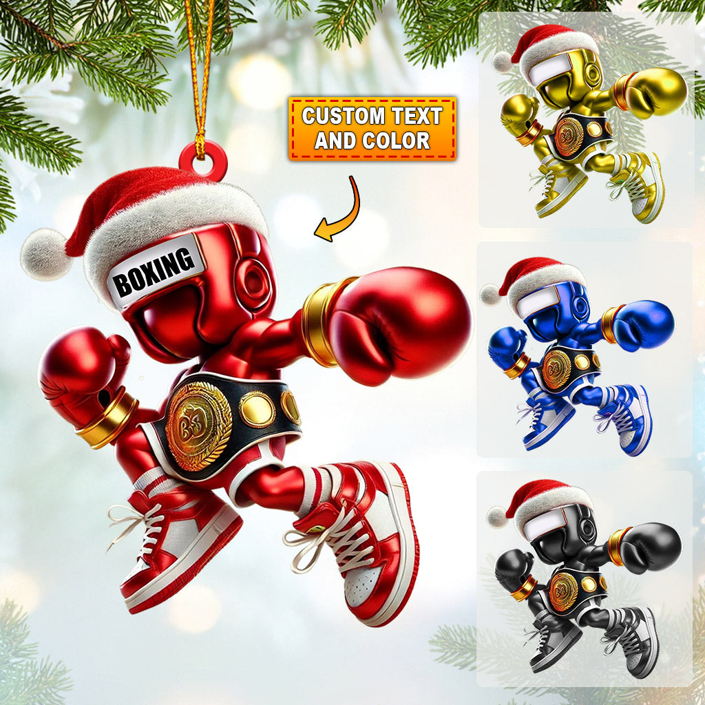 Blisscorners Boxing Christmas Ornament, Personalized Ornament2D Flat LM2211