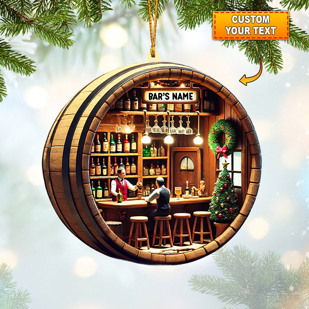 Blisscorners Bar Home Decor Christmas Ornament, Personalized Ornament2D Flat LM2211