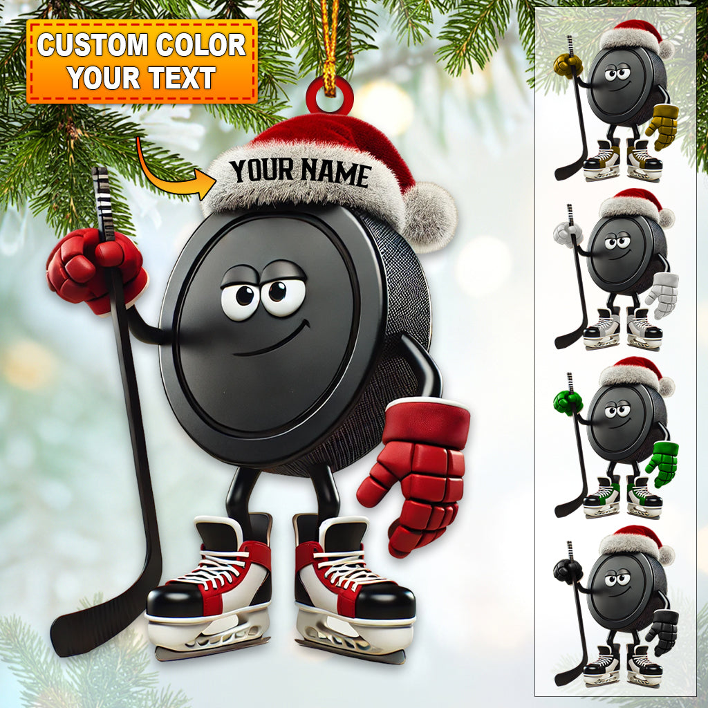 Blisscorners Custom Name Ice Hockey Ornament, Ice Hockey Christmas Gifts2D Flat LM2211