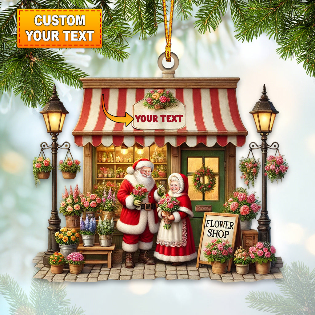 Blisscorners Custom Name Flower Shop Ornament, Flower Shop Christmas Decoration2D Flat LM2111