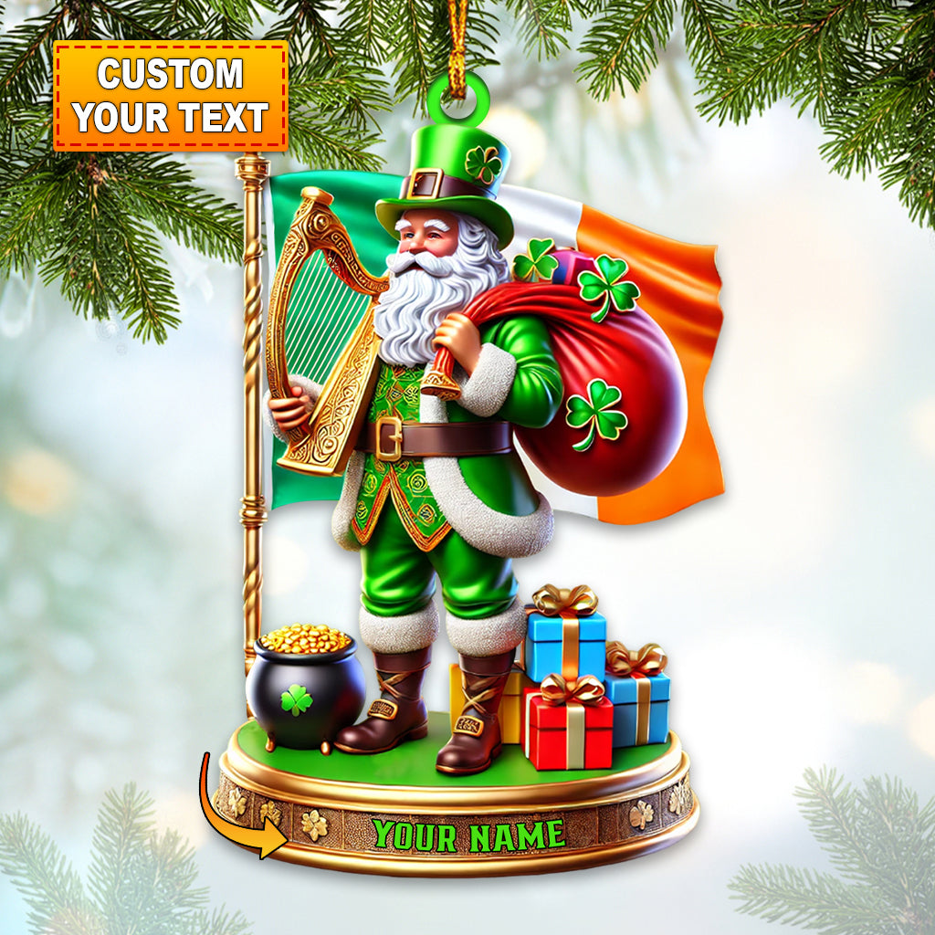 Blisscorners Green Santa Ornament, Personalized Ornament2D Flat LM2211