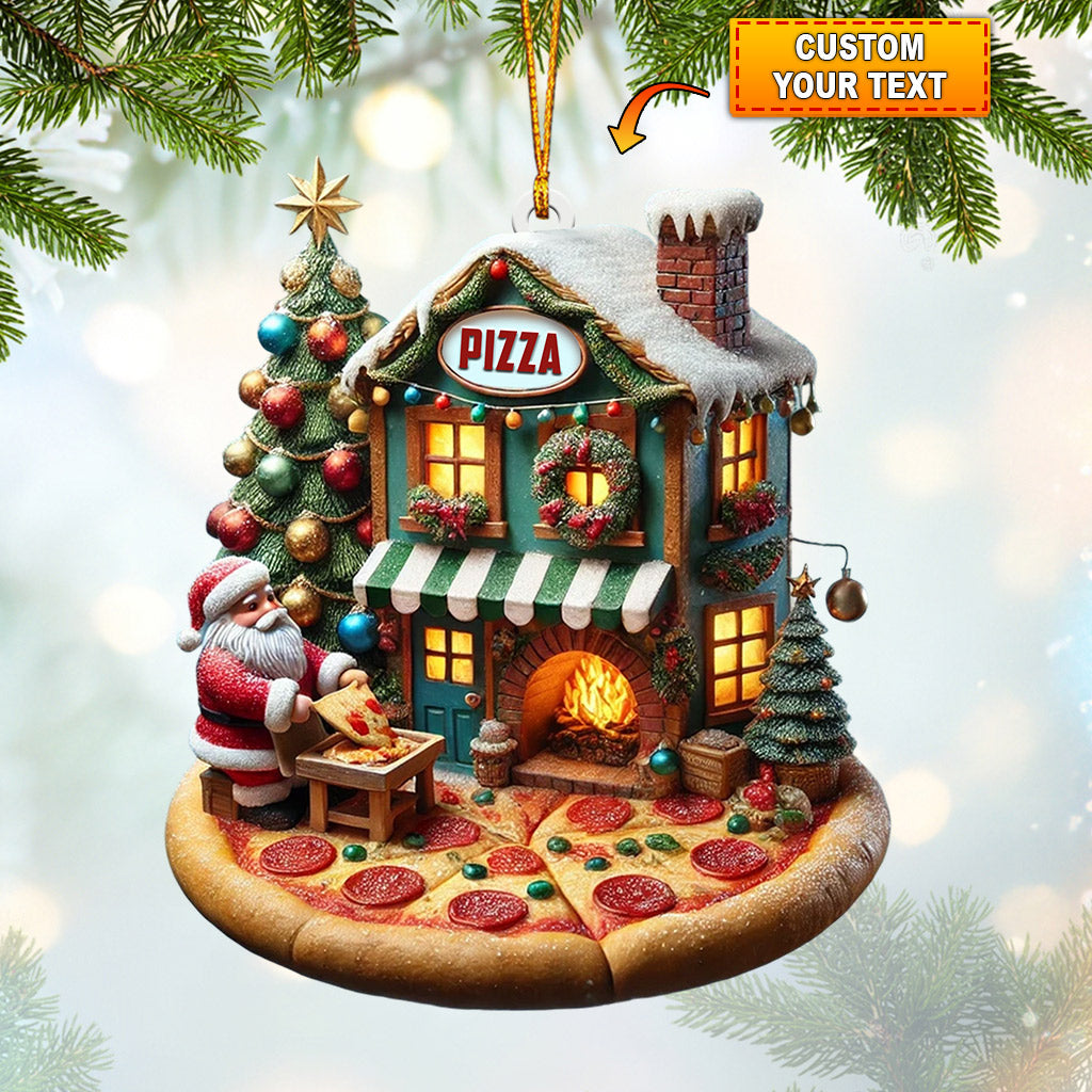 Blisscorners Pizza Santa Home Decor Christmas Ornament, Personalized Ornament2D Flat LM2211
