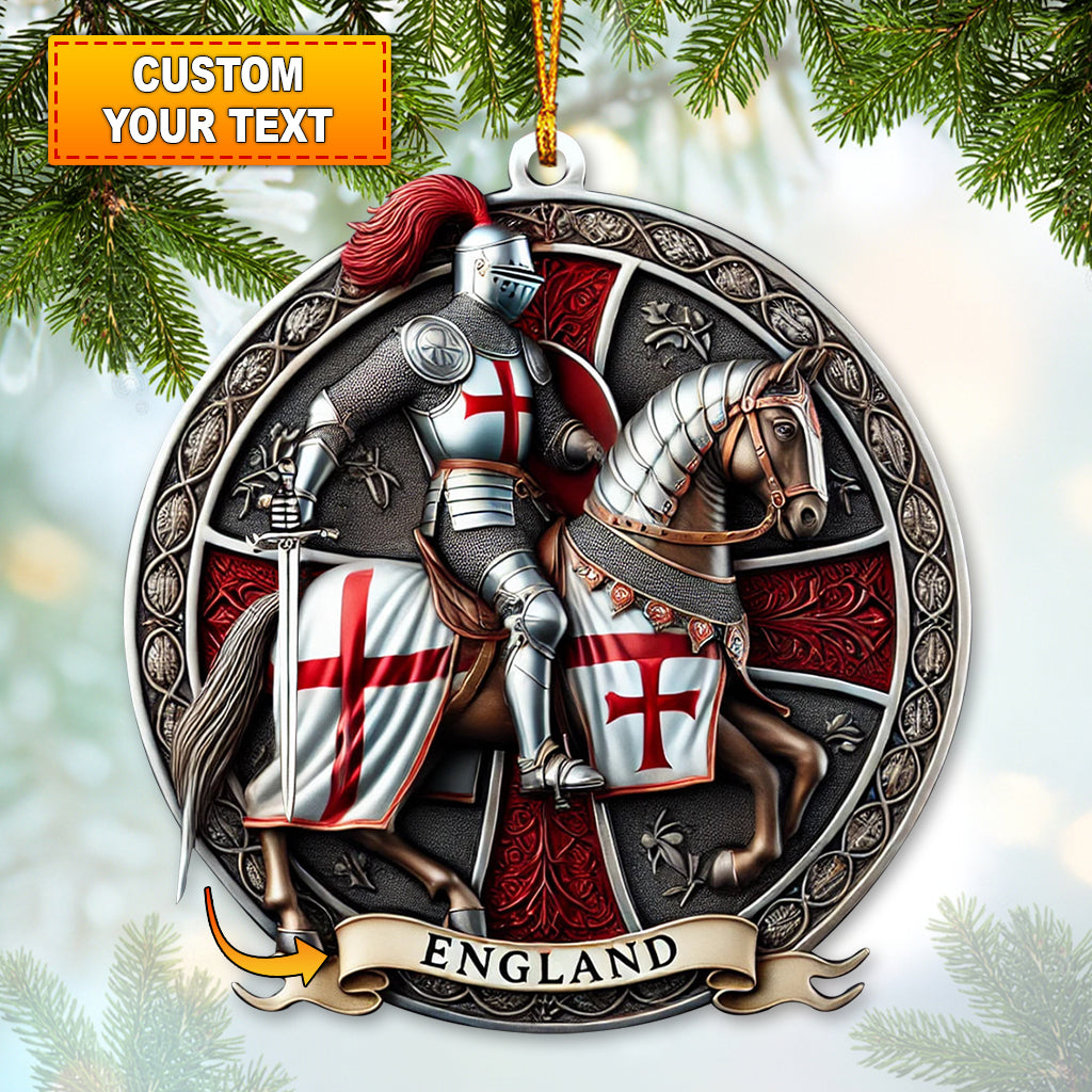 Blisscorners Custom Name England Ornament, Christmas Gift for England Lover22D Flat LM2211